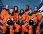 Columbia crew (left to right): David M. Brown, Rick D. Husband (mission commander), Laurel B. Clark, Kalpana Chawla, Michael P. Anderson, William C. McCool (pilot), Ilan Ramon