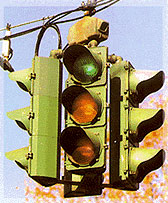 Traffic light near Coleman's: green on top!