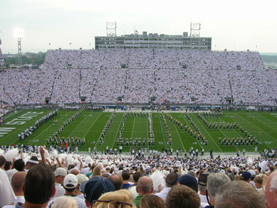 Penn State Blue Band performing the Floating LIONS